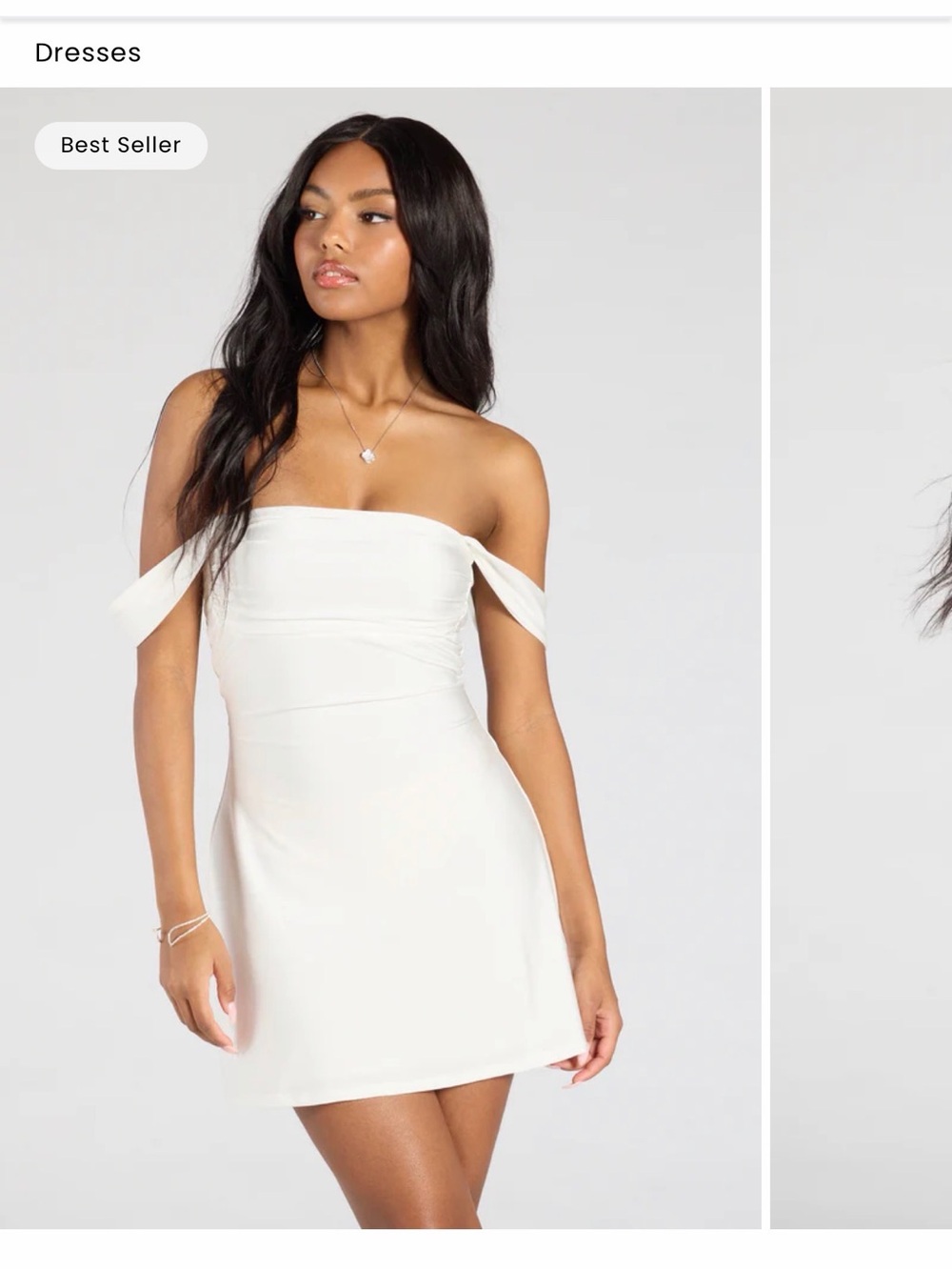 Off-Shoulder White Mini Dress Windsor